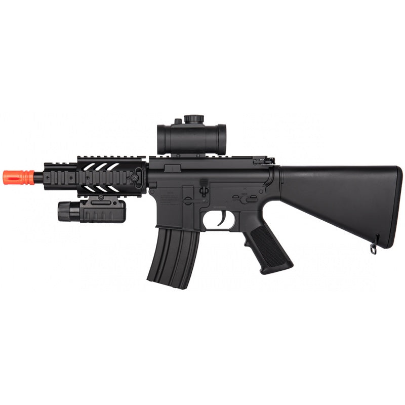 M4 CQB RIS Airsoft AEG Rifle with Flashlight and Red Dot Scope