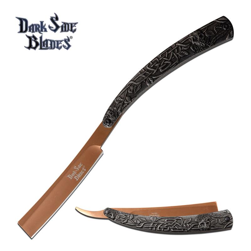10" Celtic Inspired Razor Pocket Knife Stonewash Handle