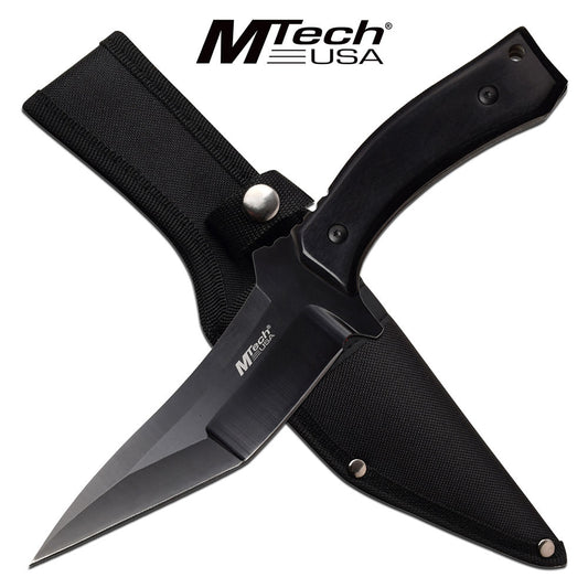 Mtech Tactical Knife Double Edge Fixed Blade Knife Black Pakkawood