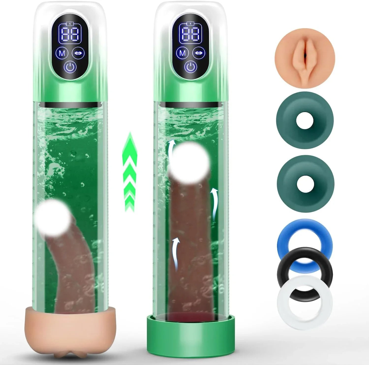 3-in-1: Powerful Penis Pump and Masturbation with 4 Training Pressures & 5 Suction Modes - Vibrator product image for intimat