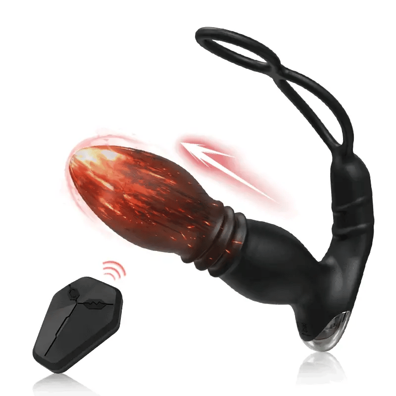 Lustytime 2 In 1 8 Thrusting 8 Vibration Cock Ring Anal Vibrator - Vibrator product image for intimate wellness and personal