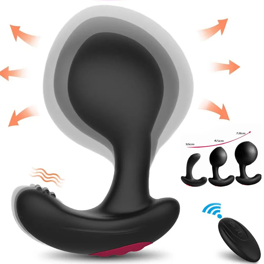 Remote Control Inflatable Anal Plug Vibrator & Prostate Massager - Vibrator product image for intimate wellness and personal