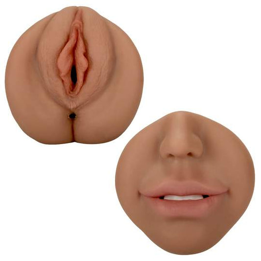 7.4-Inch 3 in 1 Tanned Lifelike Mouth Pussy Anus Pocket Pussy - Adult Wellness Product product image for intimate wellness an