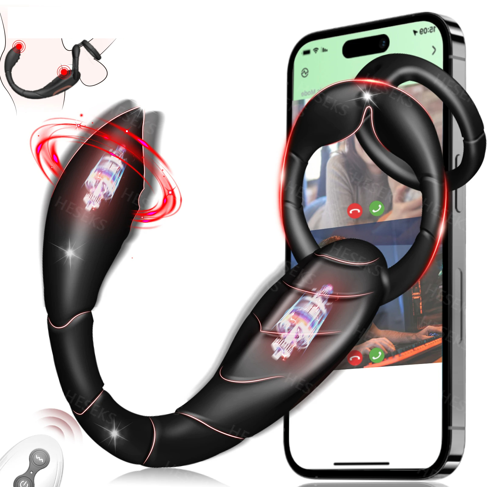 APP-Controlled Prostate Massager & Vibrating Cock Ring - Cock Ring product image for intimate wellness and personal care