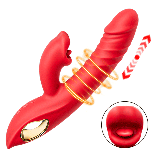 Chloe - 4 In 1 Thrusting & Licking Biting G-spot Vibrator Tongue Clitoral Stimulator