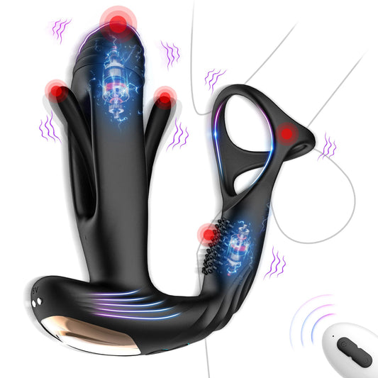 4 in 1 Prostate Massager with 10 Flapping & 10 Vibration - Adult Wellness Product product image for intimate wellness and per