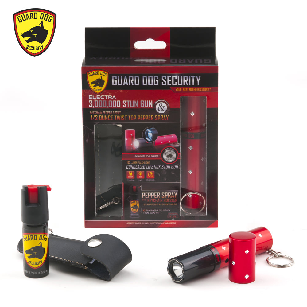 Electra 3 Million Volt Lipstick Stun Gun + 1/2 Ounce Twist Top Pepper Spray