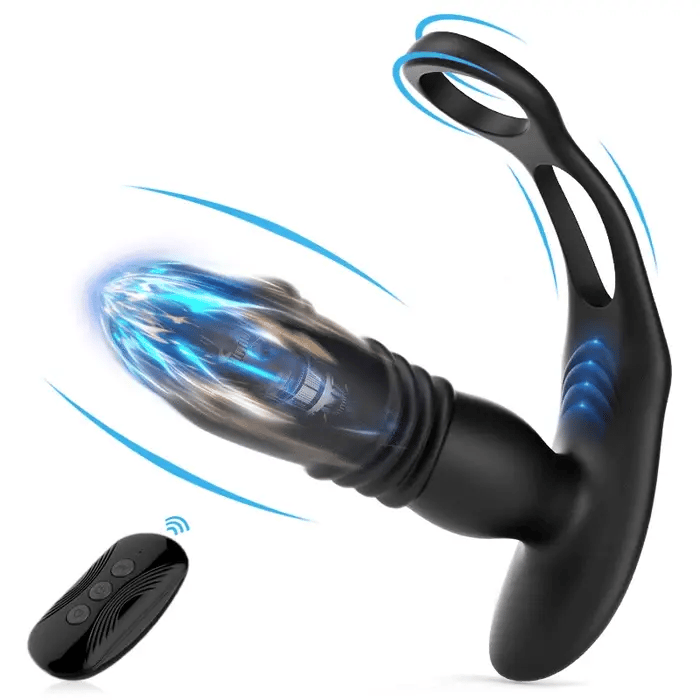 Exquisite 3-Thrusting & 12-Vibrating Cock Rings Prostate Massager - Cock Ring product image for intimate wellness and persona