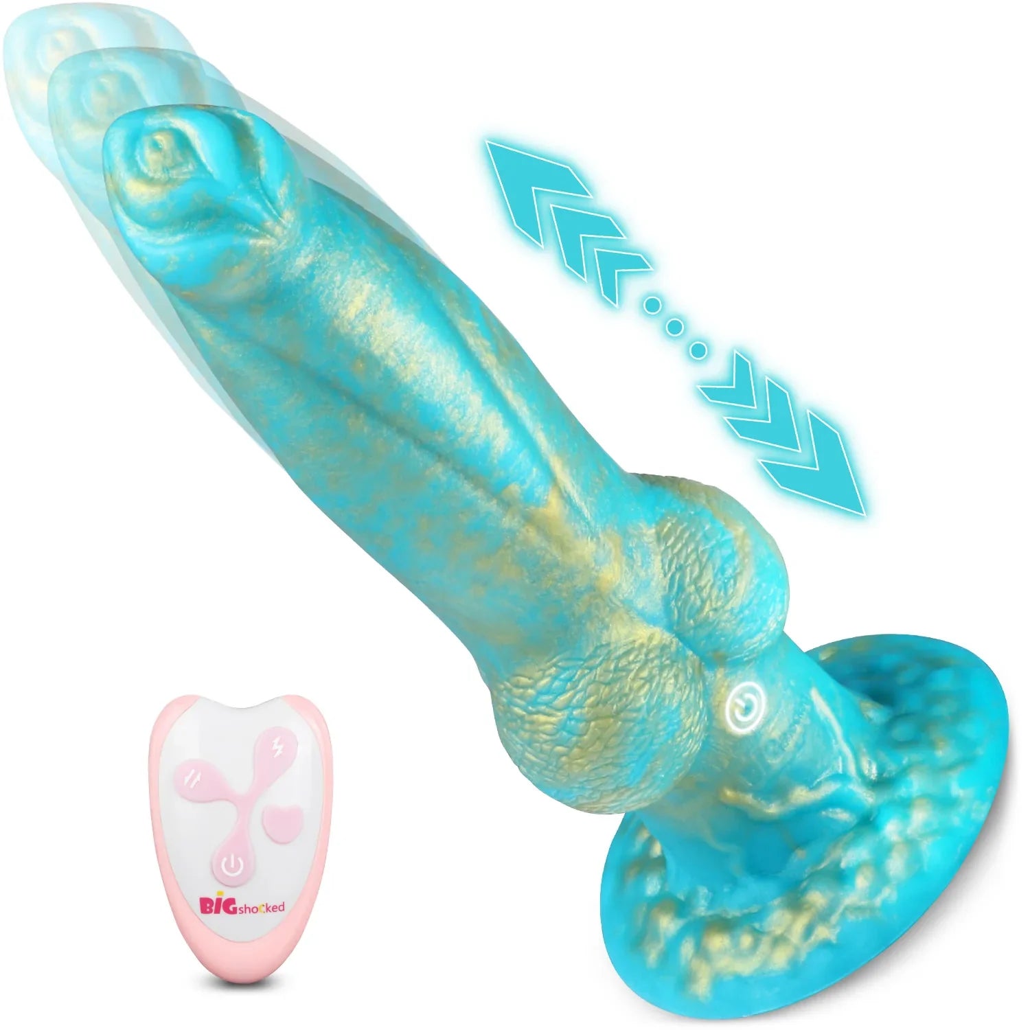8.8 Inch Thrusting Vibrating Fantasy Knot Dildo -Blue - Dildo product image for intimate wellness and personal care