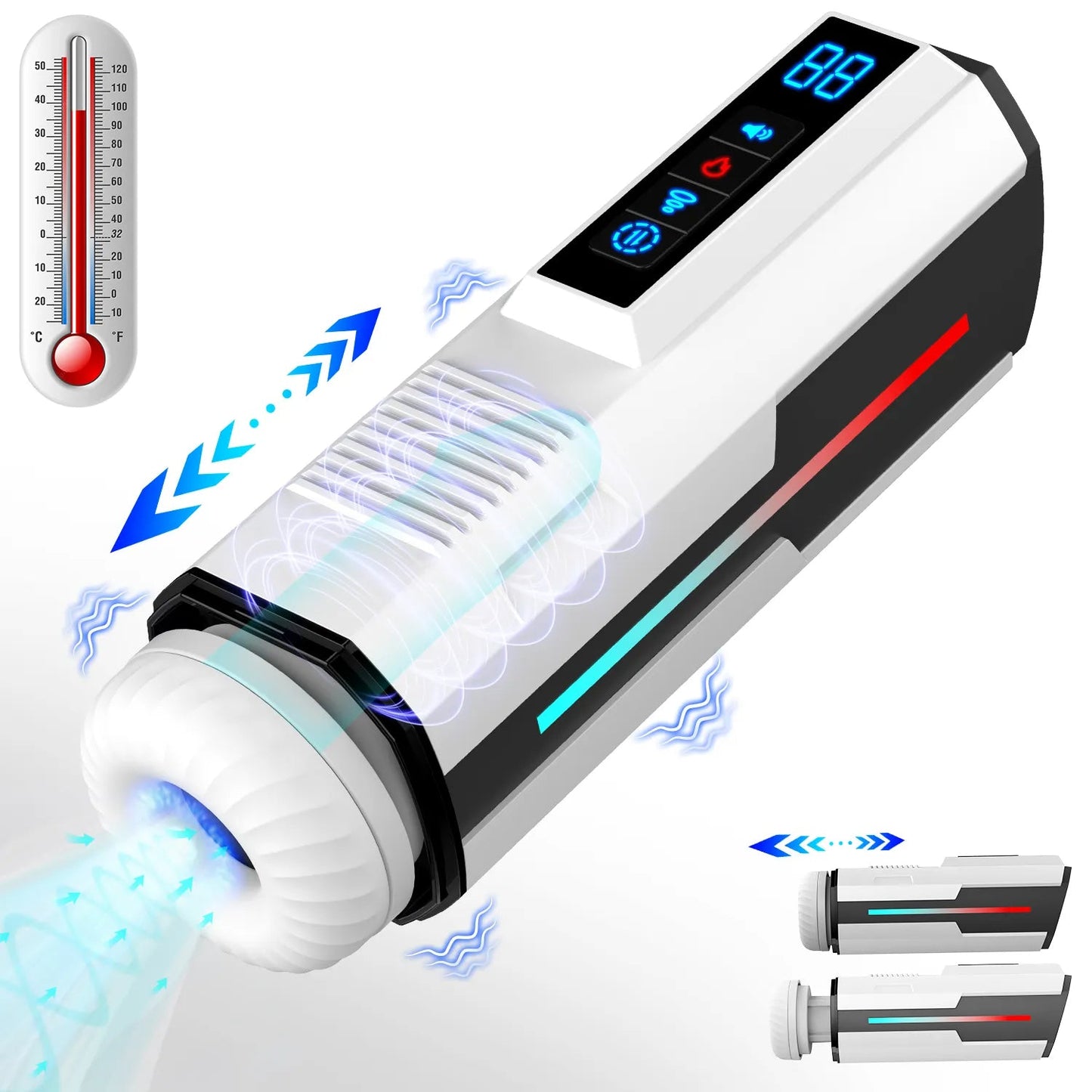 Morgan - New generation masturbation device Sucking & Thrusting Modes LCD - Adult Wellness Product product image for intimate