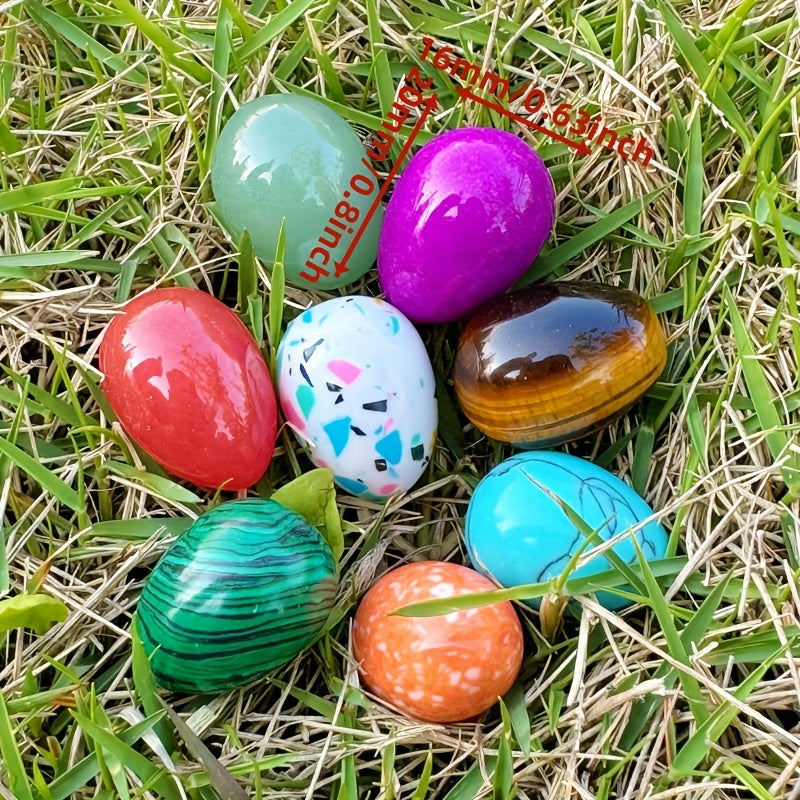 20pcs Natural Polished Stone Chakra Egg Crystal Set