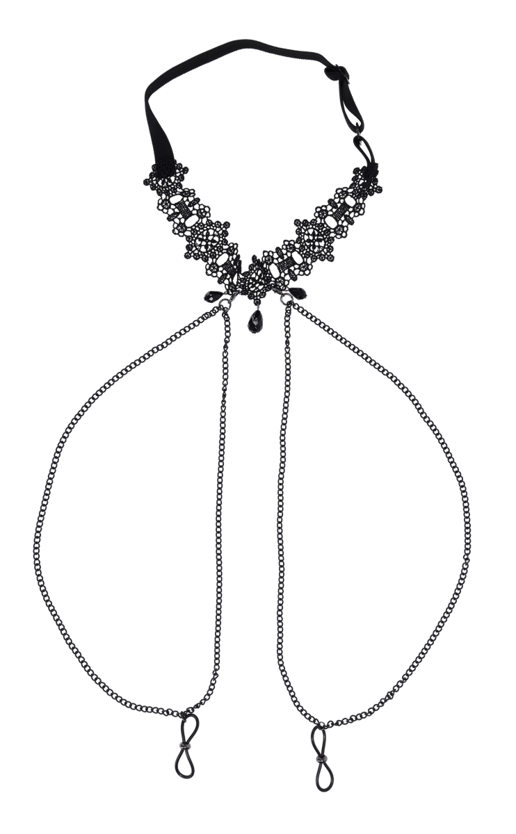 Lace Collar with Nipple Ties