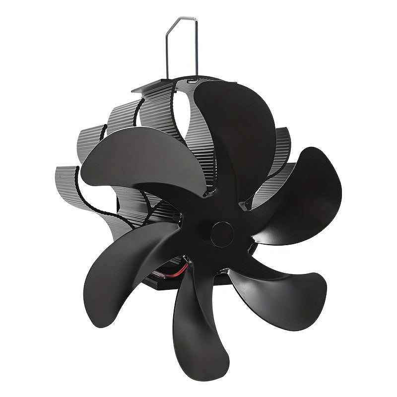 6-Blade Quiet Fireplace Fan Heat Circulator