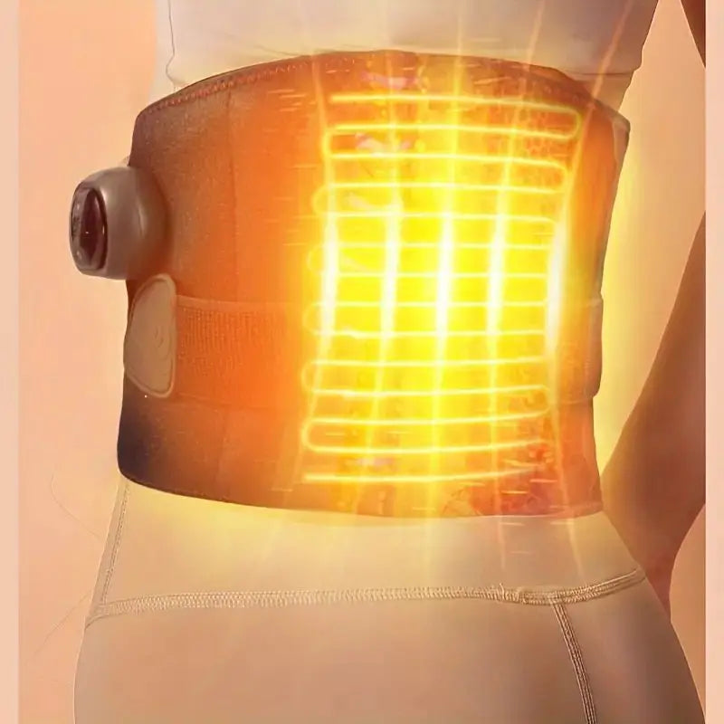 Electric Lumbar Heating Belt Adjustable Waist Massager Black