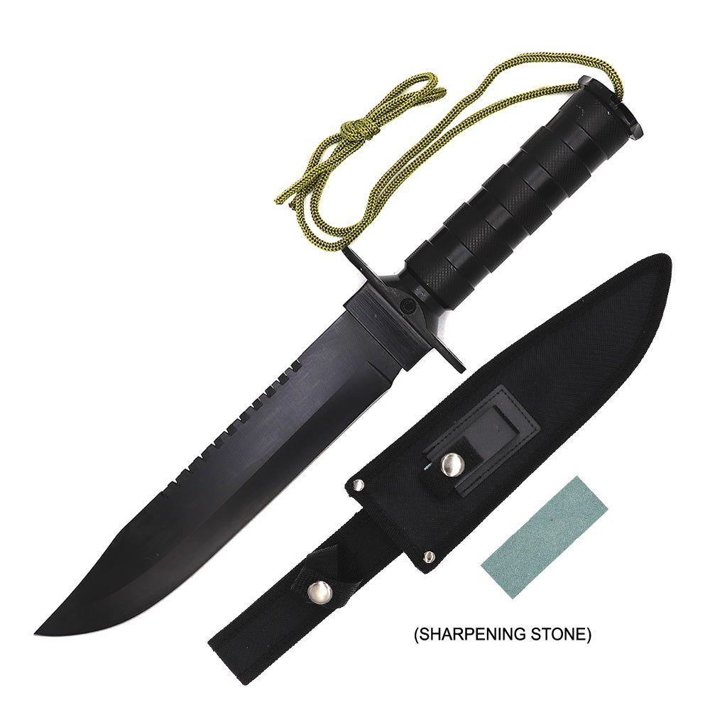 15" Tactical Hunting Fixed Blade Knife with Survival Kit - TOPHATTER'S ARMORY DEALS