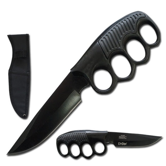 9.5" Military Tactical Trench Knife Combat Fixed Blade Black Knife