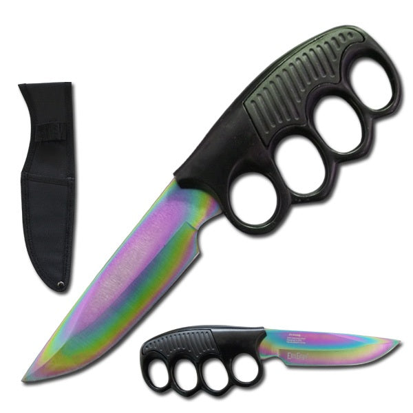 9.5" Military Tactical Trench Knife Combat Fixed Blade Rainbow Knife - TOPHATTER'S ARMORY DEALS