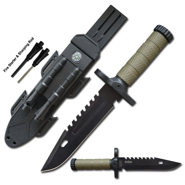 12.5" Tactical Hunting Fixed Blade Bowie Outdoor Survival Knife - TOPHATTER'S ARMORY DEALS