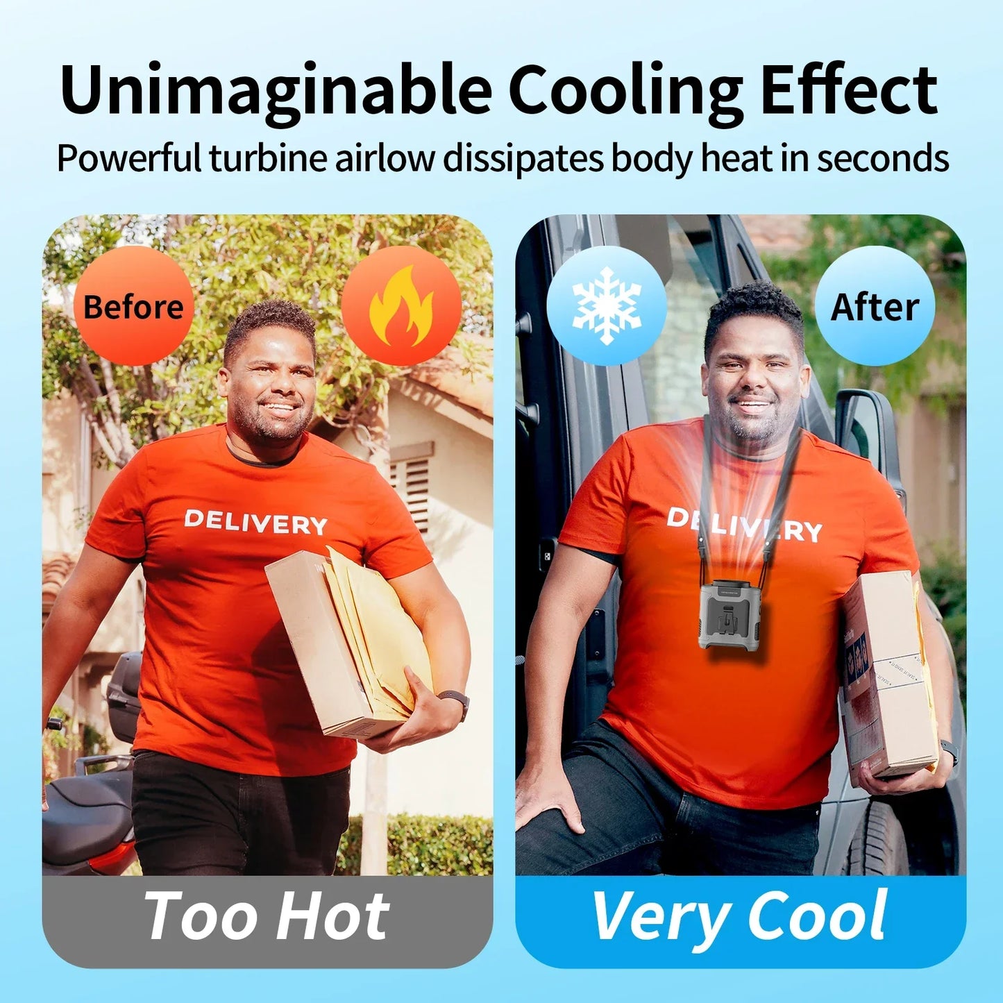 Outdoor Waist Fan with LED & Power Bank (20000mAh)