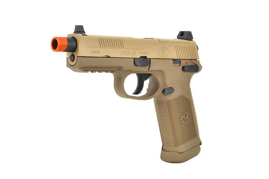 FN Herstal FNX-45 Tactical Gas Blowback (GBB) Full Metal Airsoft Pistol - TAN