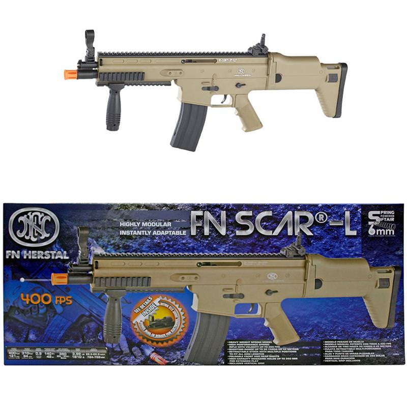 FN Herstal SCAR-L Tactical Spring Powered Airsoft Rifle - 400 FPS Dark Earth - TOPHATTER'S ARMORY DEALS