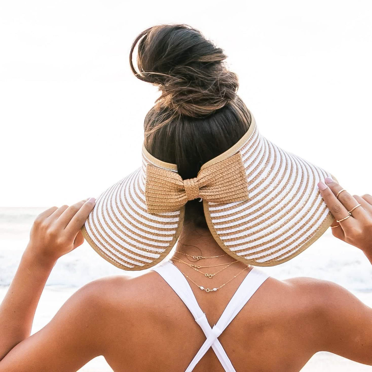 Foldable Bow Stripe Visor