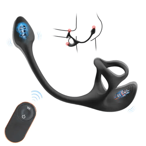 Don - Spherical Vibrating Anal Plug with Penis Rings - Anal Toy product image for intimate wellness and personal care
