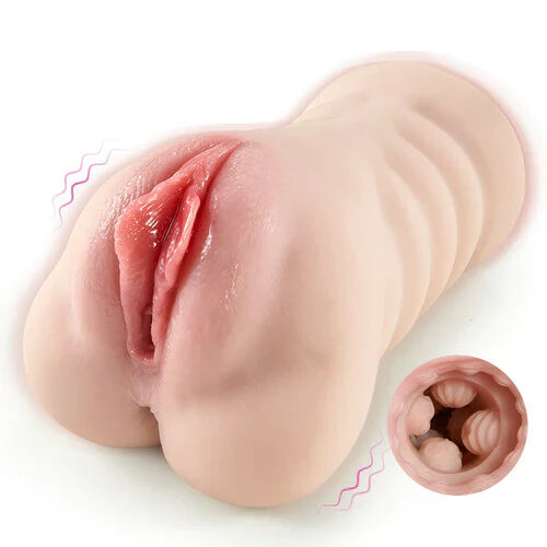 10 Vibrations 3D Realistic Textured Pocket Pussy and Tight Anus Sex Stroker - Male Masturbator product image for intimate wel