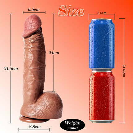 Buder - Manual Big Dildo for Vaginal & Anal 12.40 Inches