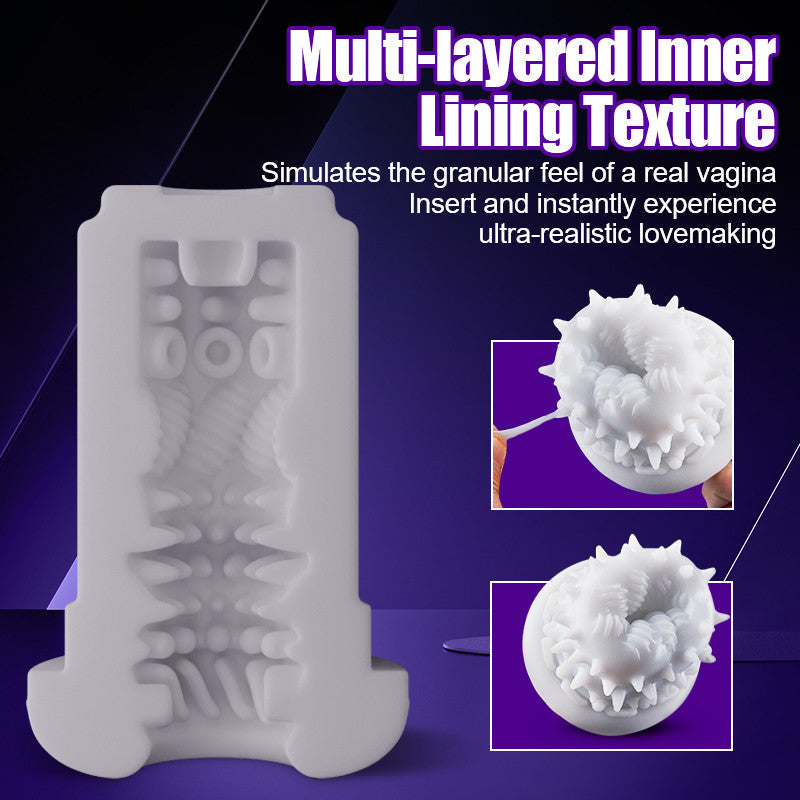 Lightspeed - 4 in 1 Male Stroker 7 Thrutings & 7 Rotatings Suction Cup Mount Magnetic Inner Liner