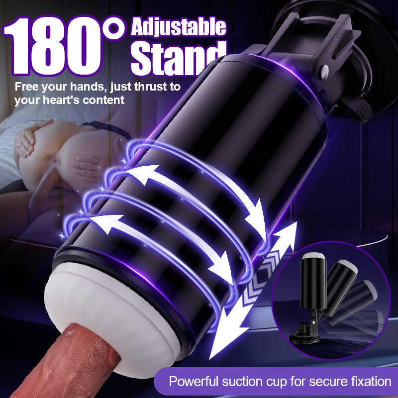 Lightspeed - 4 in 1 Male Stroker 7 Thrutings & 7 Rotatings Suction Cup Mount Magnetic Inner Liner
