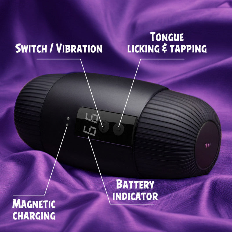 Selena - 8 Slap Tongue-Lick Male Masturbation with 2 Motors Vibration Massage Male Stroker