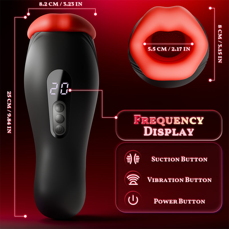 【Non-Stop Extraction】Enchantment - 9 Vibrations 4 Suctions Clamping Suction Oral Simulation Male Stroker