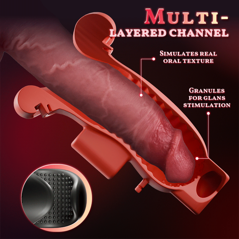 【Non-Stop Extraction】Enchantment - 9 Vibrations 4 Suctions Clamping Suction Oral Simulation Male Stroker