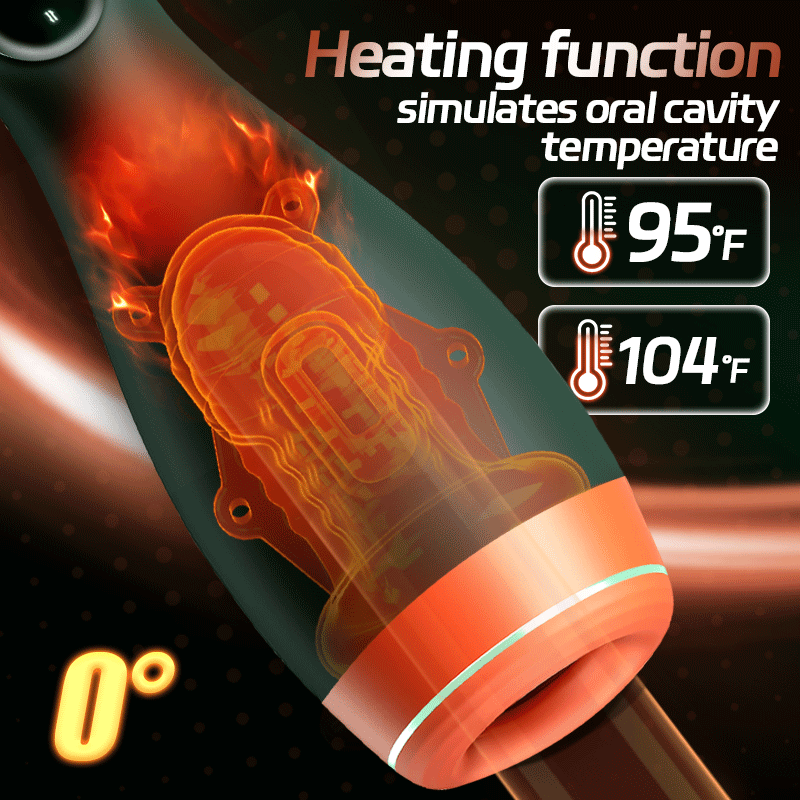 Warming - Simulates Oral Cavity Temperature Vibration and Telescopic 2-1 Male Stroker