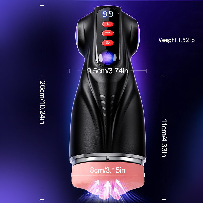 Daphne - 3 Sleeves Pocket Pussy Penis Pump with 9 Sucking & 9 Vibrating Male Stroker
