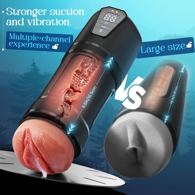 Challenger - 5 Suction 10 Vibration Male Masturbation Multi-Speed Adjustable Realistic TPE Sleeve IPX7 Waterproof Stroker