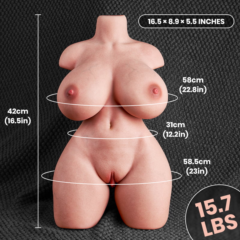 Lila- 15.7 LB Life Size Ex-Girlfriend Torso Doll with Realistic Silicone Skin Soft Big Breasts & Flexible Torso