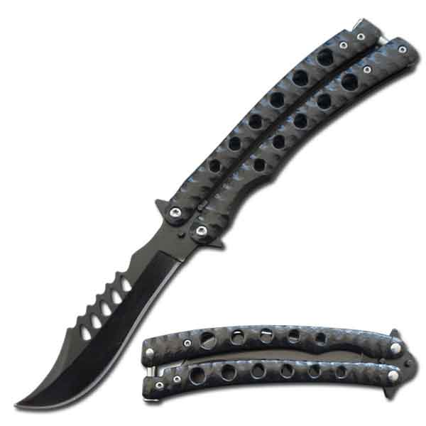 The Predator Curved Blade Balisong Knife 5.25" Closed Length - TOPHATTER'S ARMORY DEALS