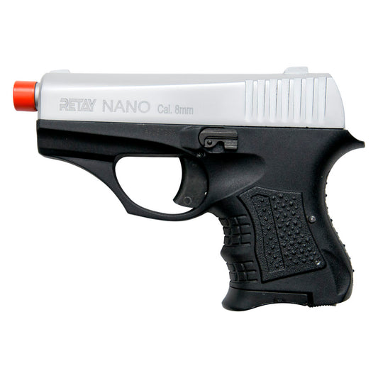 Retay NANO 8MM Model Front Firing Blank Gun Nickel Finish