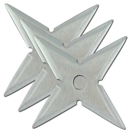 Naruto Metal Shuriken 3pcs Star Silver - TOPHATTER'S ARMORY DEALS