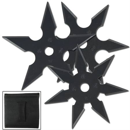 Khoga Ninja Sure Stick Throwing Star 3pcs Set Black