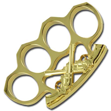Wild West Gun Slinger Knuckle Buckle Gold - TOPHATTER'S ARMORY DEALS