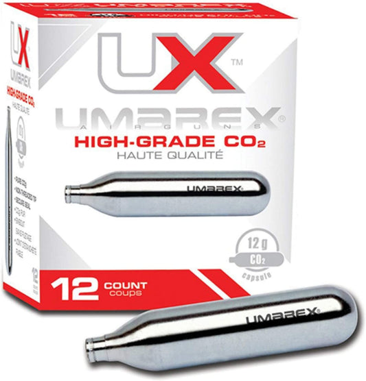 Umarex High-Grade 12g CO2 Cartridges for Pellet Guns, BB Guns and Airsoft Guns - 12 Count Bulk Box