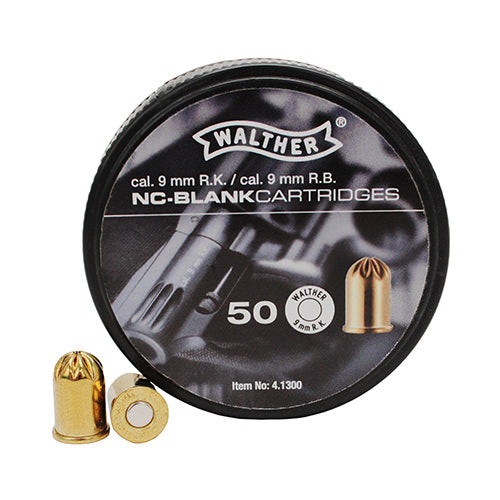 Walther Revolver Half Load Blank Cartridges 9MM RK 50 Cartridges Crimped - TOPHATTER'S ARMORY DEALS