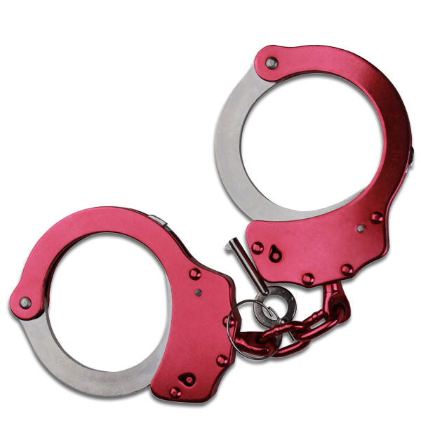 Double Lock Handcuffs Metal Construction - Pink Finish - TOPHATTER'S ARMORY DEALS