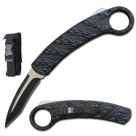 Chained Tactical Auto Karambit Dual Action OTF Knife - TOPHATTER'S ARMORY DEALS