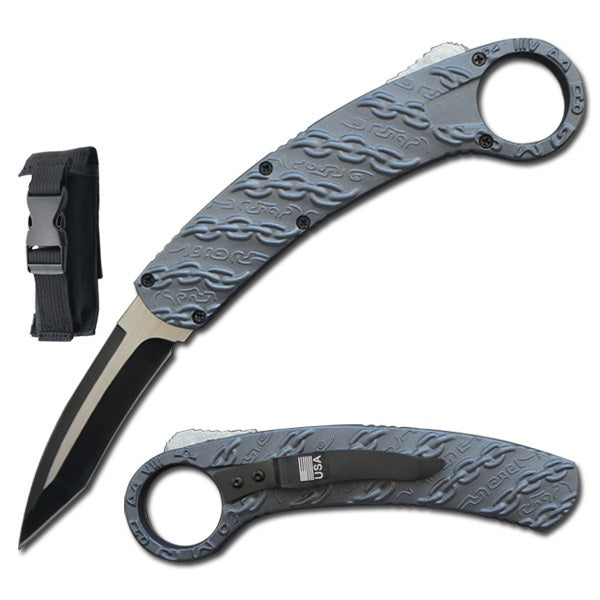 Chained Tactical Auto Karambit Dual Action Out The Front Knife - TOPHATTER'S ARMORY DEALS