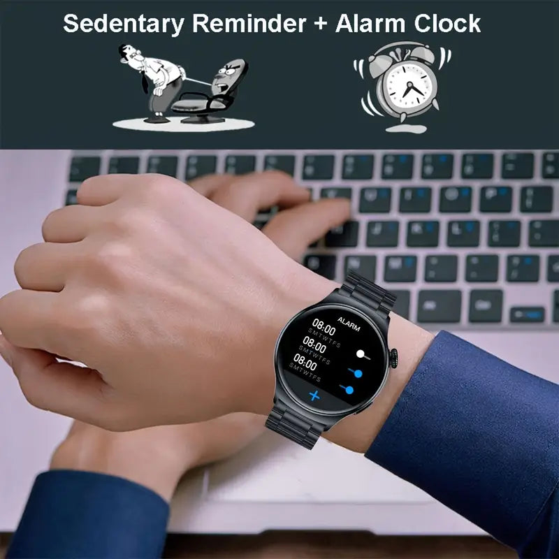 Smart Watch Big Screen Custom Dial Answer Call Fitness Tracker Sport Smart Watch For Men - Black