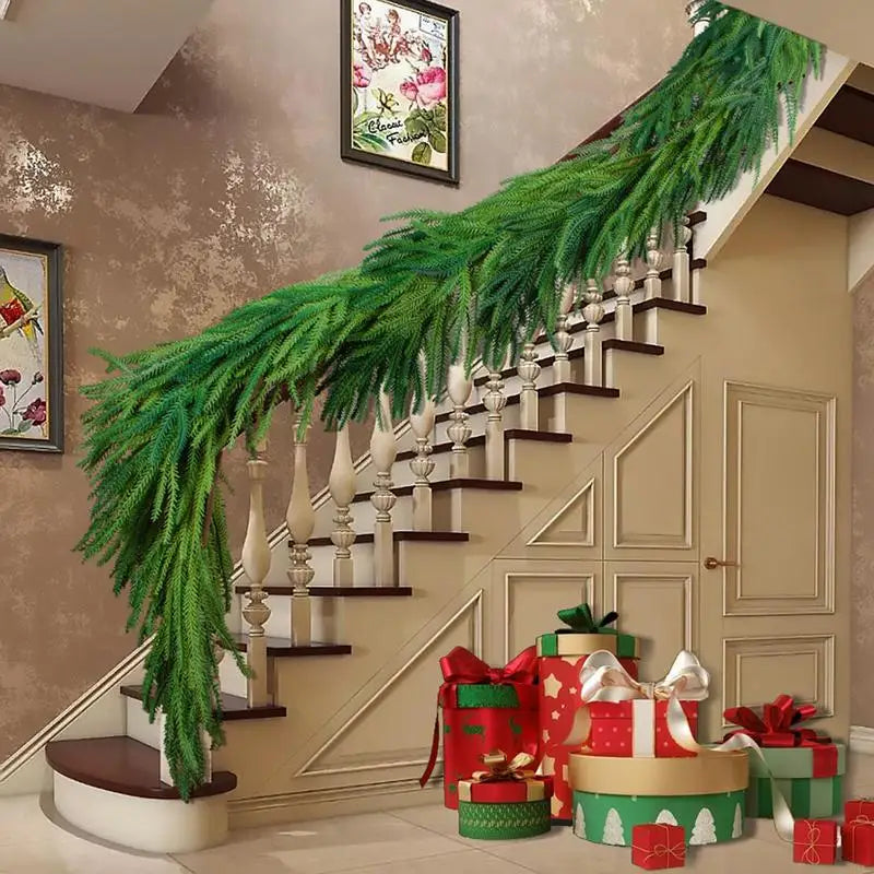 Christmas Norfolk Pine Garland Faux Greenery Decoration